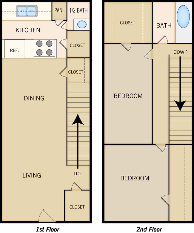 Unit 7306E 7203F floor plan